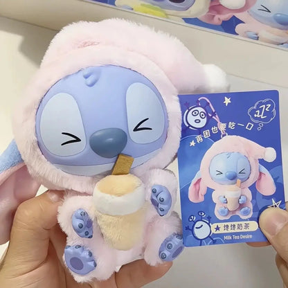Disney  New Stitch Eat Some Thing Before Sleep Series Vinyl Blind Box Bag Pendant Cute Plush Doll Mystery Box Toy Surprise Gifts