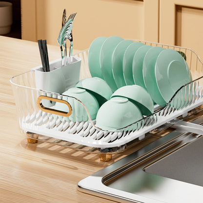 Dish Drying Rack Bowl Plate Storage Dish Drainer Rack with Drainboard for Kitchen Counter and Sink