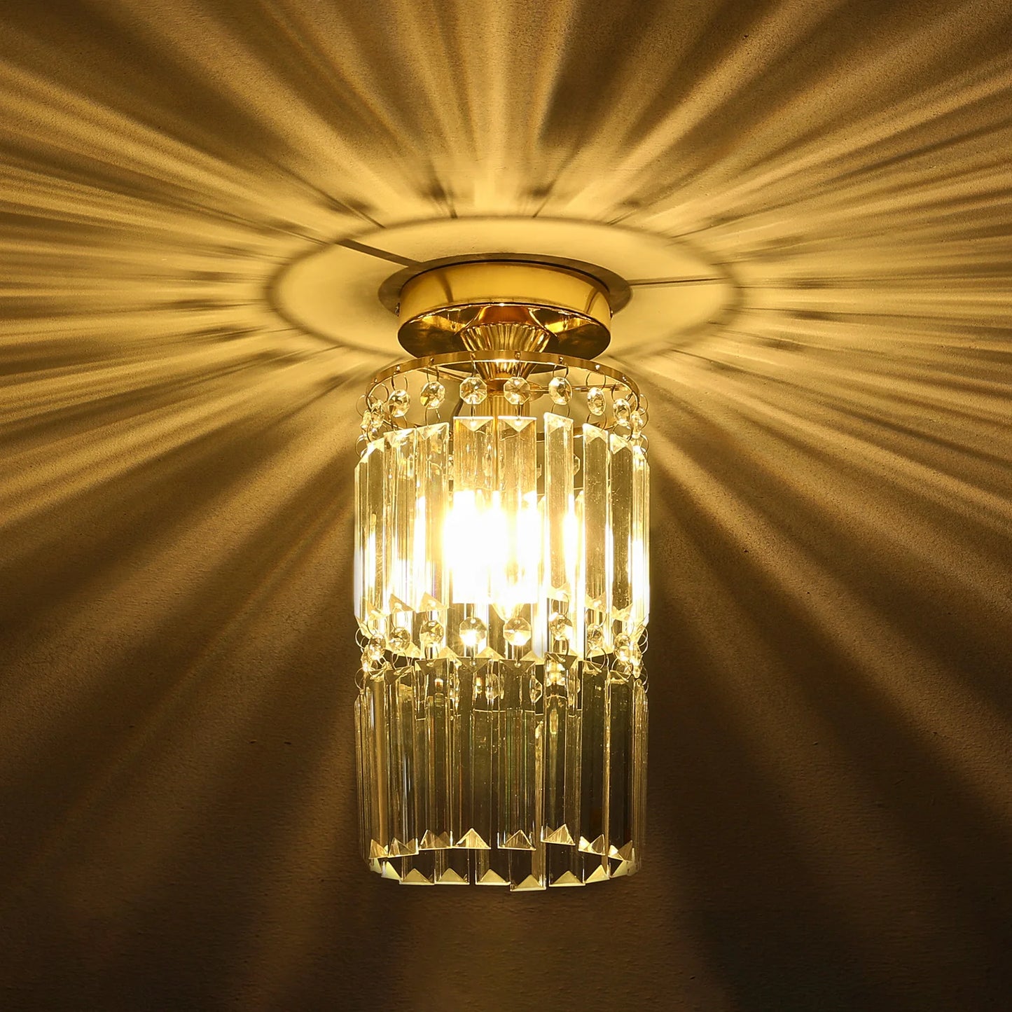 KOMORE Crystal Mount Ceiling Light 23cm /25cm / 30cm Dia for Living Room, Bedroom, Kitchen