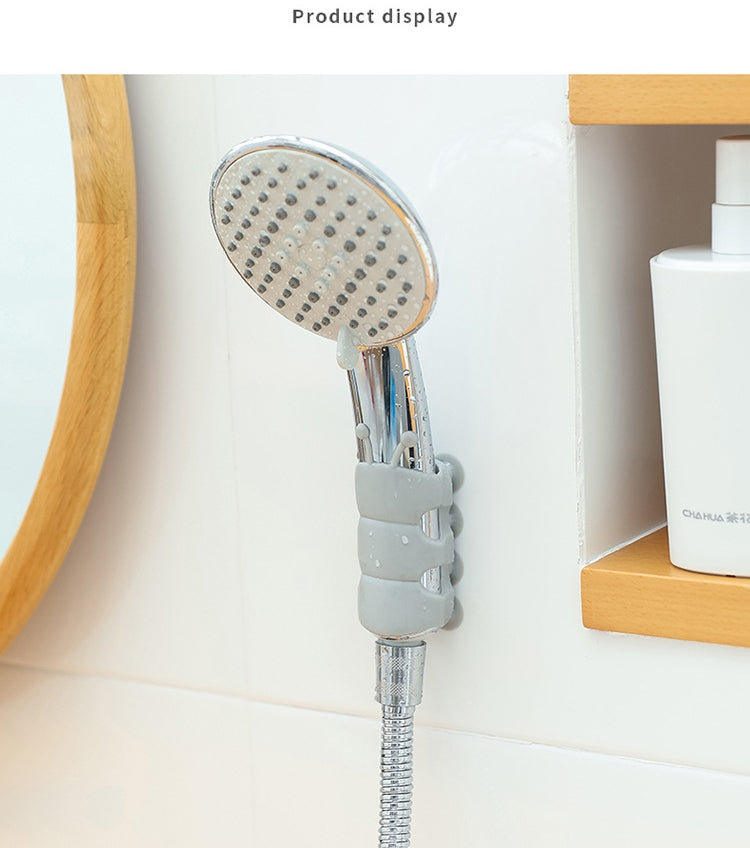 Saugnapfhalterung, Silikon-Duschkopfhalter, wiederverwendbar, abnehmbar, Wandregal mit fester Basis für Badezimmeraccessoires