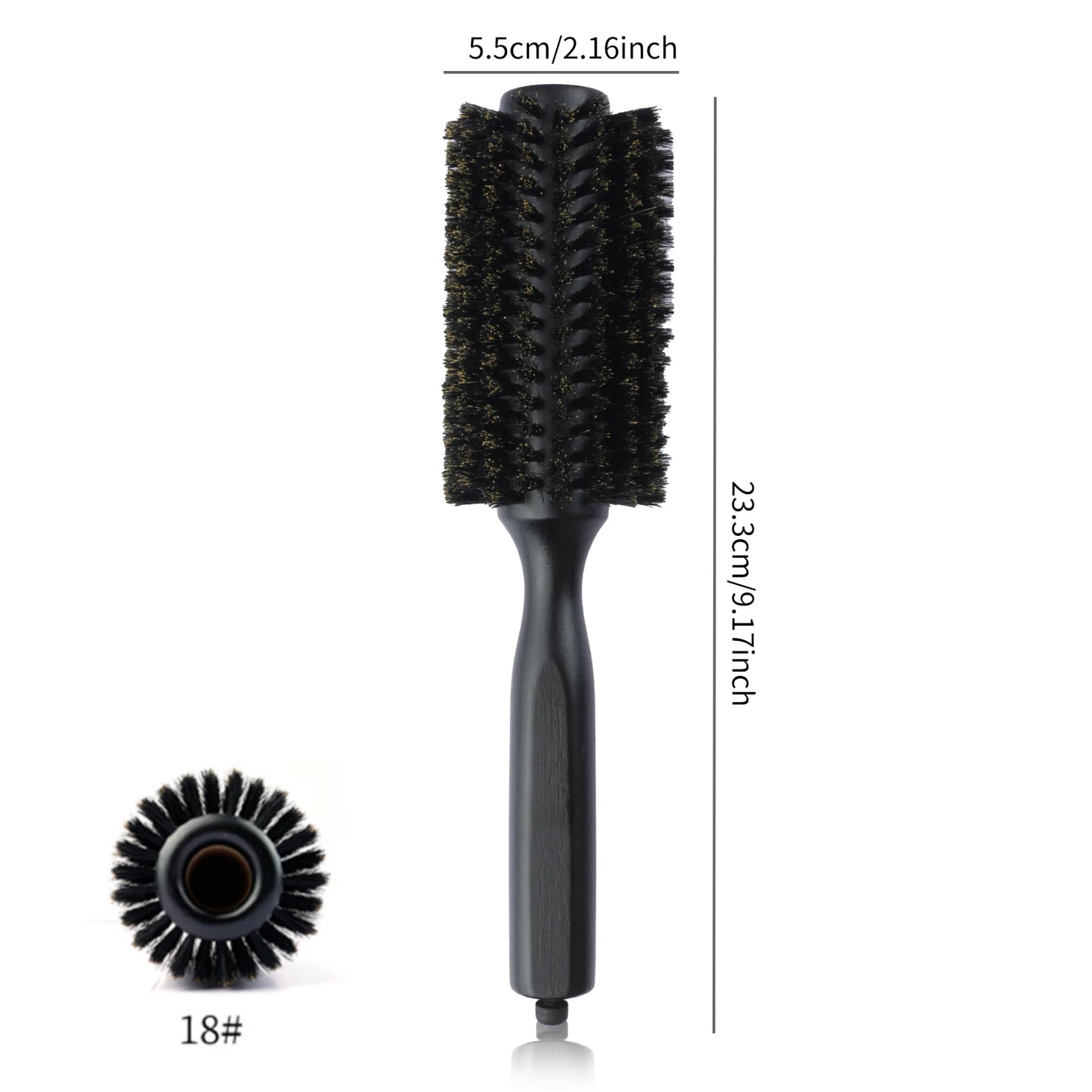 6 Sizes Boar Bristle Round Hair Brush Curly Hair Styling Comb Professional Removable Tail Barber Hairdresser Round Rolling Comb