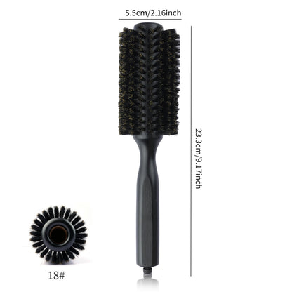 6 Sizes Boar Bristle Round Hair Brush Curly Hair Styling Comb Professional Removable Tail Barber Hairdresser Round Rolling Comb