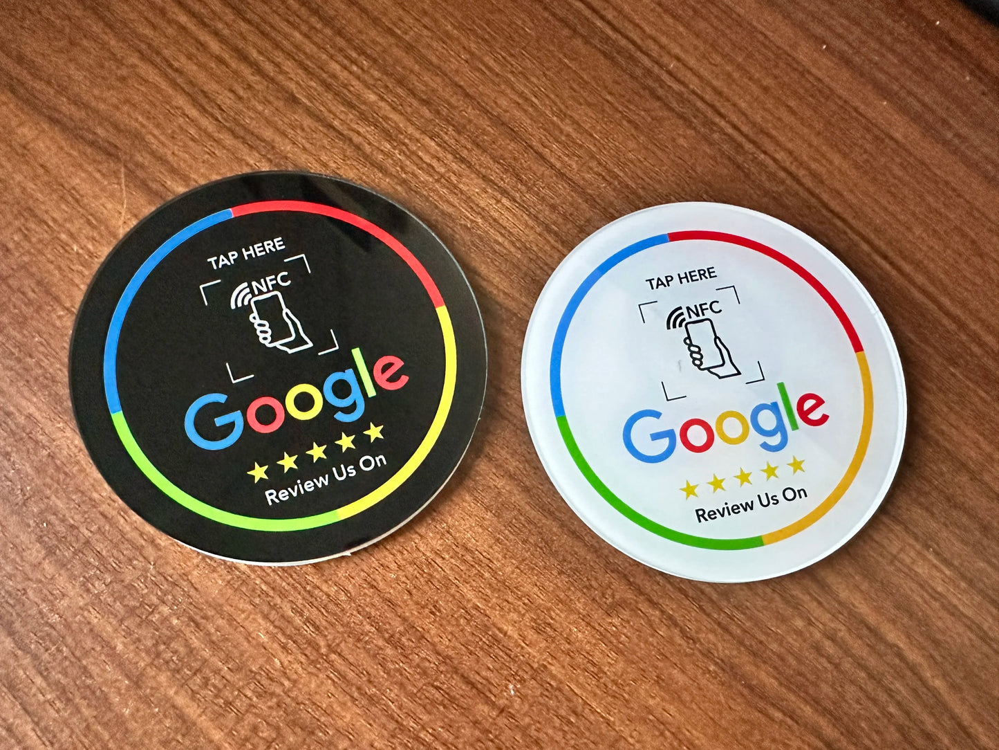 NFC 215 Programmable Card - Google Review Sticker, 13.56MHz Waterproof NFC Tag, Stand Table Station for Business Promotion