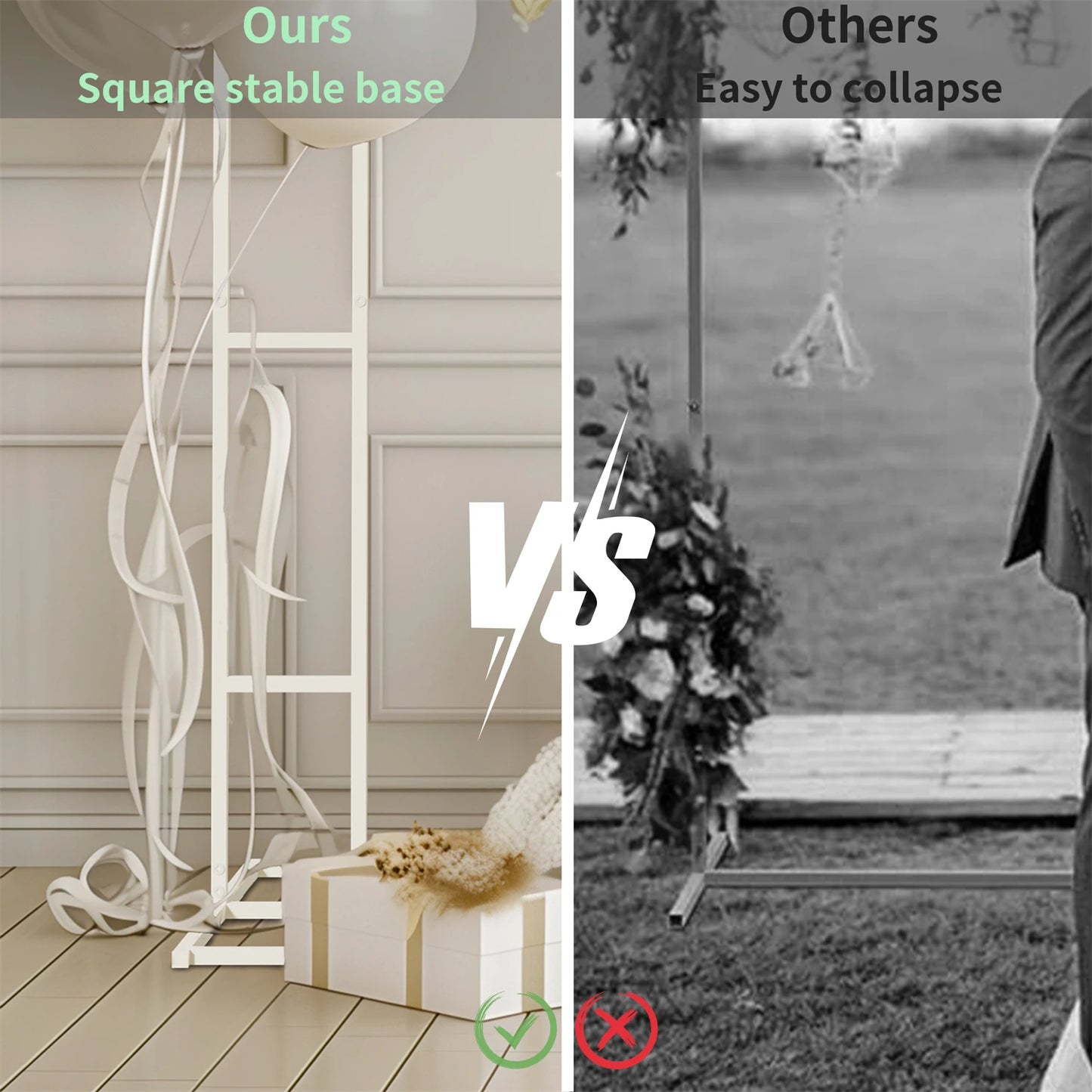 93 Inch Heavy Duty Wedding Arch Garden Plant Archway Backdrop Stand for Outdoor Party Ceremony