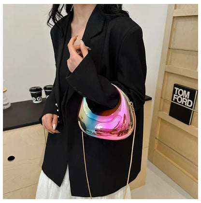 Luxury Designer Evening Clutch Clear Acrylic Women Handbags Fashion Shoulder Bag Half Moon Wedding Purses Party Tote Ladies