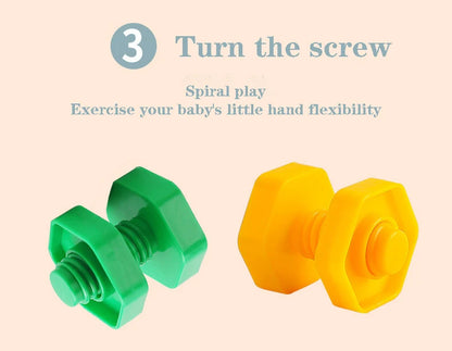 10/20pcs Set Screwing Building Blocks Creative Mosaic Puzzle Toys for Children Plastic Insert Nut Shape Boys Educational Toy