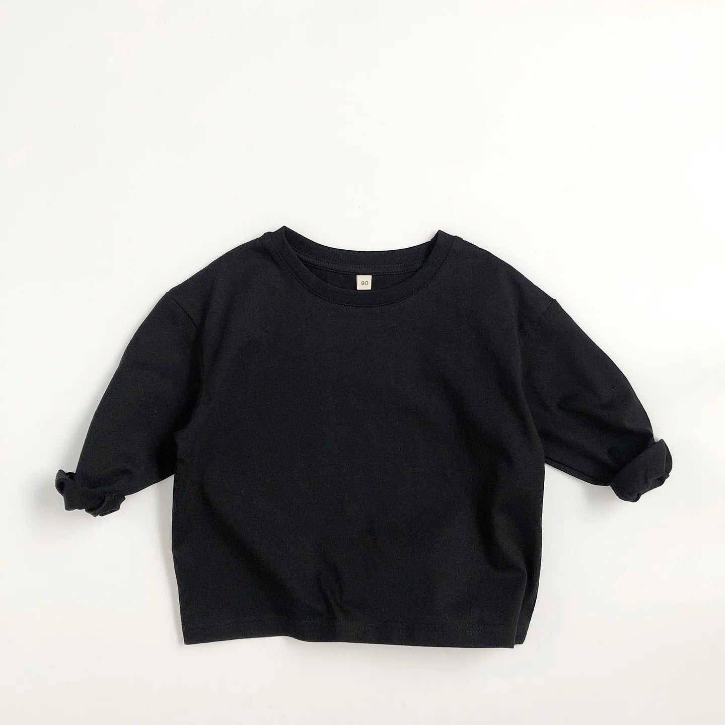 2025 Kids Clothes Solid Color Casual Long Sleeve T-Shirt 2-7Y Boys Girls Cotton Loose Basic Tee Children's Soft Undershirt Top