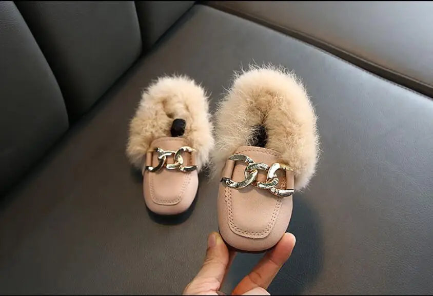 Kids Winter Slippers - Luxury Fur Lined Non-Slip Indoor Boots for Boys & Girls
