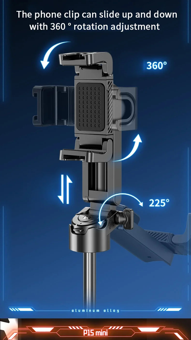 Portable Bluetooth Selfie Stick Tripod with Remote, Foldable Phone Holder Stand for iPhone & Smartphones, Mini Keychain Design