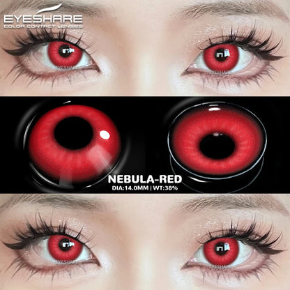 EYESHARE Cosplay White Colored Contact Lenses 2pcs Crazy Red Contact Lenses Anime Black Eye Lenses Halloween Beauty Makeup Lens