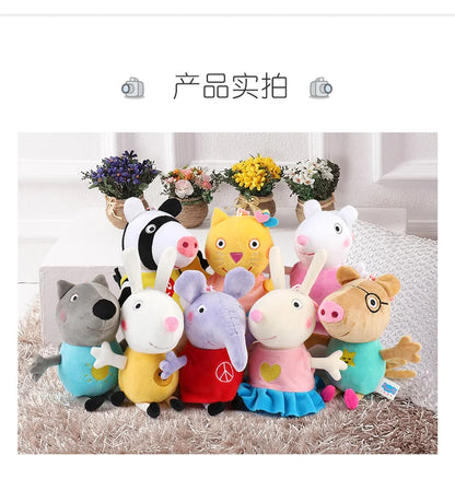 19cm 100% Genuine PEPPA PIG Stuffed Soft Doll Peppa George Zoe Suzy Rebecca Emily Danny Pedro bear Dinosaur Children Plush toy
