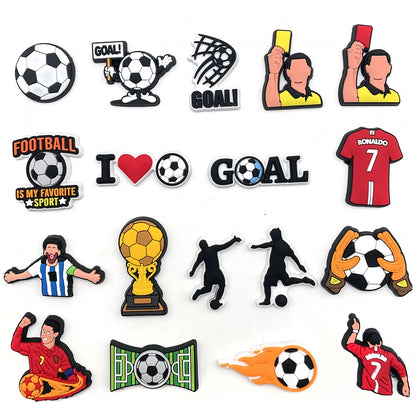 Football Star 1-18pcs/set of Cristiano Ronaldo Xmas Cartoon Shoes Charming Decorative Accessories Children's Favorite Gifts