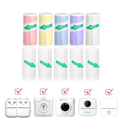 Mini Printer Sticker Paper, Thermal Color Paper Rolls For Paperang P1 P6 A6 A8 and Mini Printer, 25X57mm Paperang For Note Photo