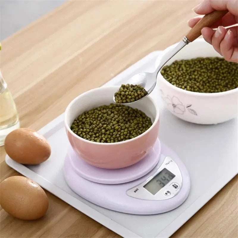 5kg Digital Kitchen Scale - Portable LED Food Weight Scale with 1g Precision for Baking & Cooking