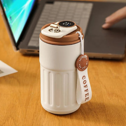 Travel Mug With Temperature Display, 304 Stainless Steel Vacumm Coffee Cups~