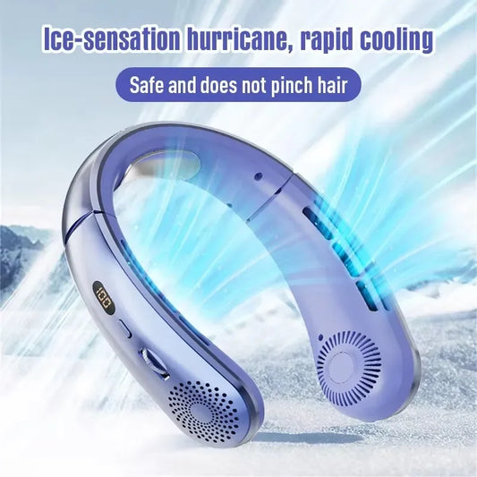 5000mAh Hanging Neck Fan Portable Bladeless Mini USB Rechargeable Mute LED Digital Display Electric Fan Summer Air Cooler ﻿ 20