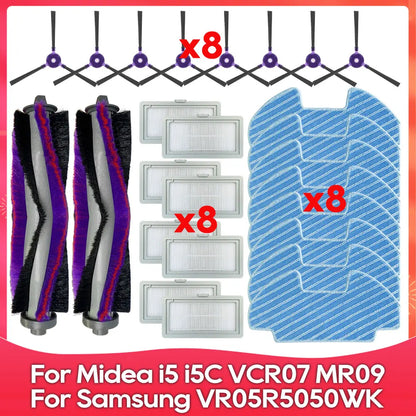 Compatible For ( Midea i5, i5C, VCR10W, VCR07, VCR08, MR09, Samsung VR05R5050WK ) Brush Filter Mop Dust Box Water Tank Accessory