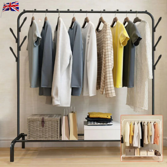 Heavy Duty Clothes Rail Rack Garment Hanging Display Stand Shoes Storage Shees