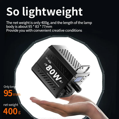 ZU80/ZU60 Photo Studio Light COB Bi-Color 2500-8500K CRI≥95 TLCI≥97 With Diffuser LED Video Lights Fill Lighting