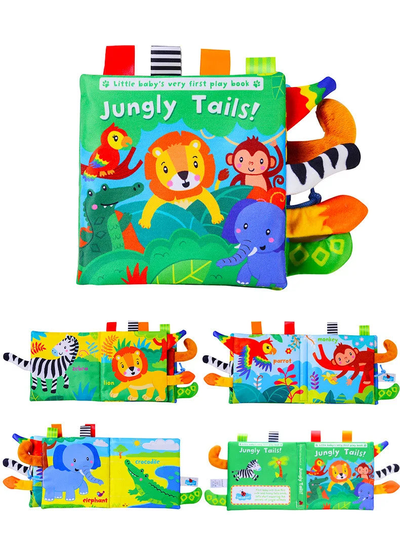 Animal Tail Cloth Book Tear Can Bite Pop-up Book Educational Enlightenment Early Education Infant Cognitive Toys 0-3 Years Old