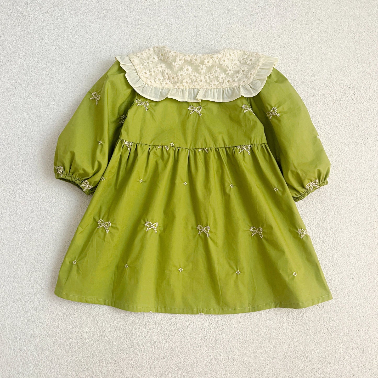 Autumn 0-6Yrs Girls Princess Dress Baby Girl Clothes Clothes Butterfly Collar Baby Girl One Piece Clothes Embroidery Kids Dress