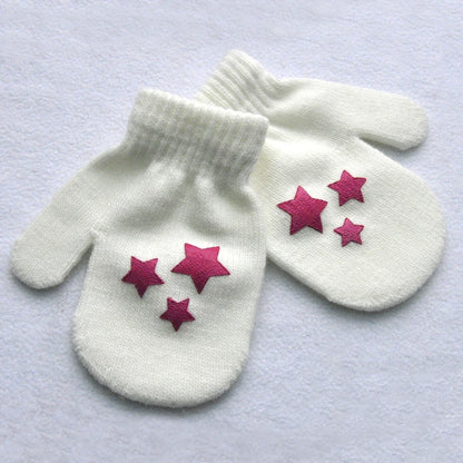 New 1-4Y Kids Gloves Winter Baby Plush Coral Gloves Toddler Full Fingers Cute Mittens Warm Windproof Glove For Boys Girls