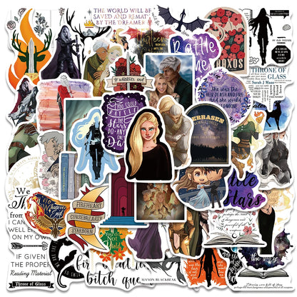 50PCS Smutty Dark Romance Bookish Spice Reader Girl Cartoon Booktok Sticker Aesthetic Car Kindle Ipad Phone Laptop Diary Sticker