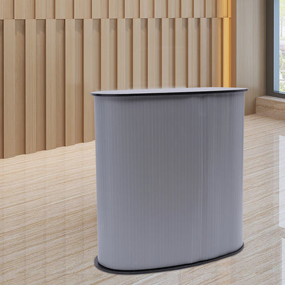 Front Desk Portable Exhibition Stand Plastic + Wood Podium Trade Show Table Counter Reception Desk