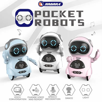 Pocket Emo Robot Talking Interactive Dialogue Voice Recognition Record Singing Dancing Telling Story Mini Robot Toy