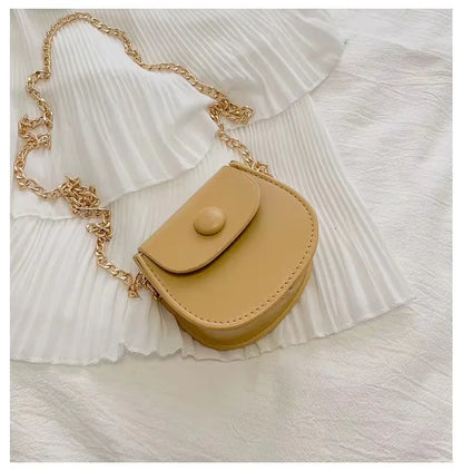 Fashion Kids Children PU Leather Shoulder Bag Lovely Baby Girls Mini Chain Coin Purse Cute Princess Crossbody Bags Small Wallet