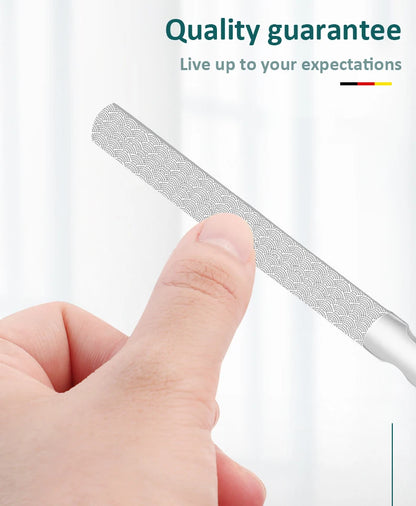 1Pcs Stainless Steel Nail Files High-Quality Double SidedManicure Pedicure Grooming For Professional Finger Toe Nail Care Tools