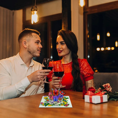 3D Butterfly Pop-Up Card - Floral Wreath Birthday Card for Women, Valentine's Day, Mother's Day Gift for Wife, Mom, Girlfriend