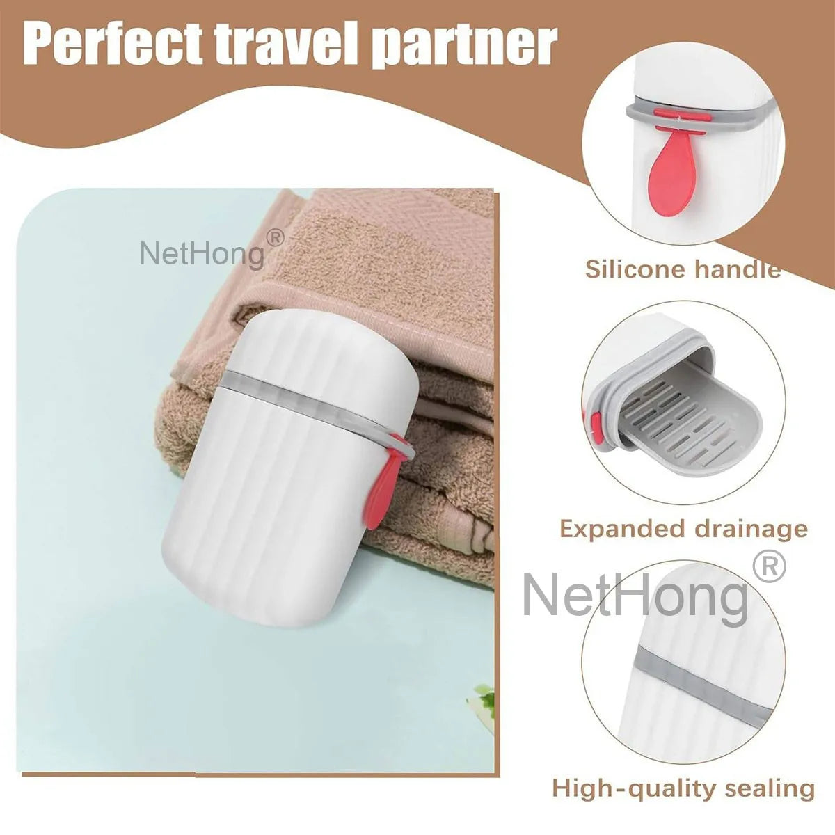 Light Luxury Travel Soap Box Double Drains Soap Holders Soap Dishes Outdoor UK