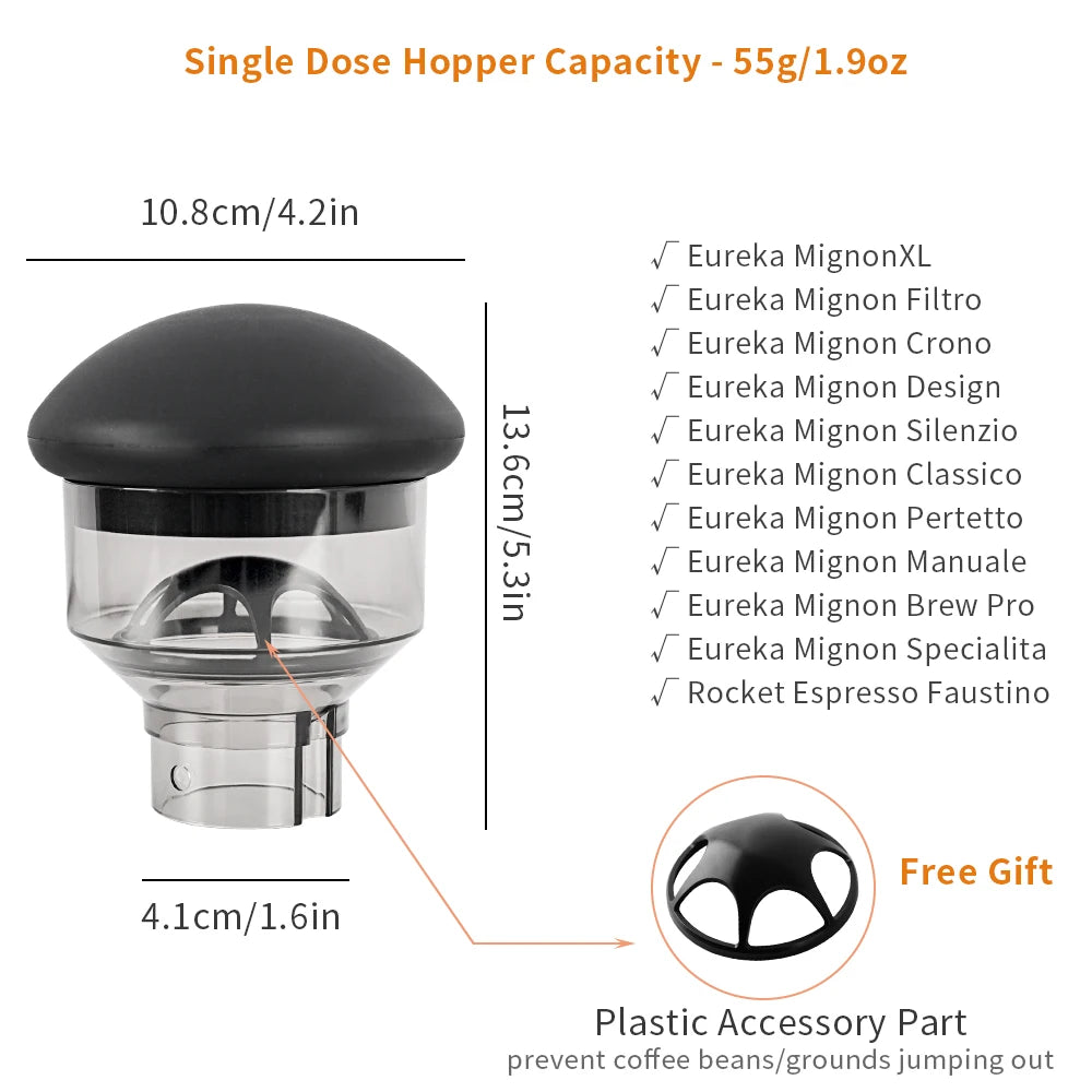 Coffee Beans Grinder Single Dose Hopper/Bellows Coffee Grinder Bean Bin Blowing Cleaning Tools For Eureka Mignon And Helios