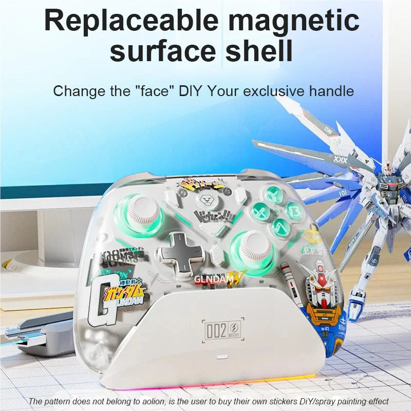 Aolion K20 RGB Wireless Gaming Controller With Charging Dock Gamepad Hall Effect Joystick Trigger For Switch 2/PC/Phone/Switch