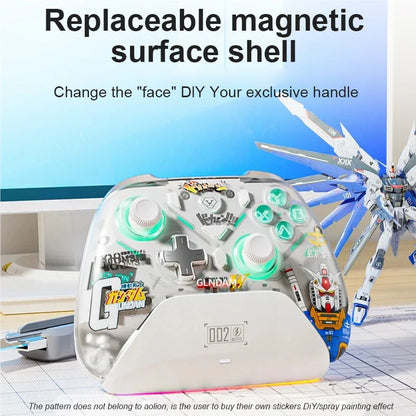 Aolion K20 RGB Wireless Gaming Controller With Charging Dock Gamepad Hall Effect Joystick Trigger For Switch 2/PC/Phone/Switch