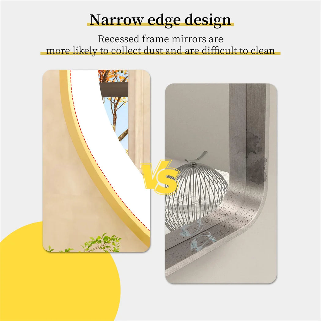 LUVODI Luxury Oval Led Illuminated Bathroom Mirror Gold Aluminum Frame with Demister Pad