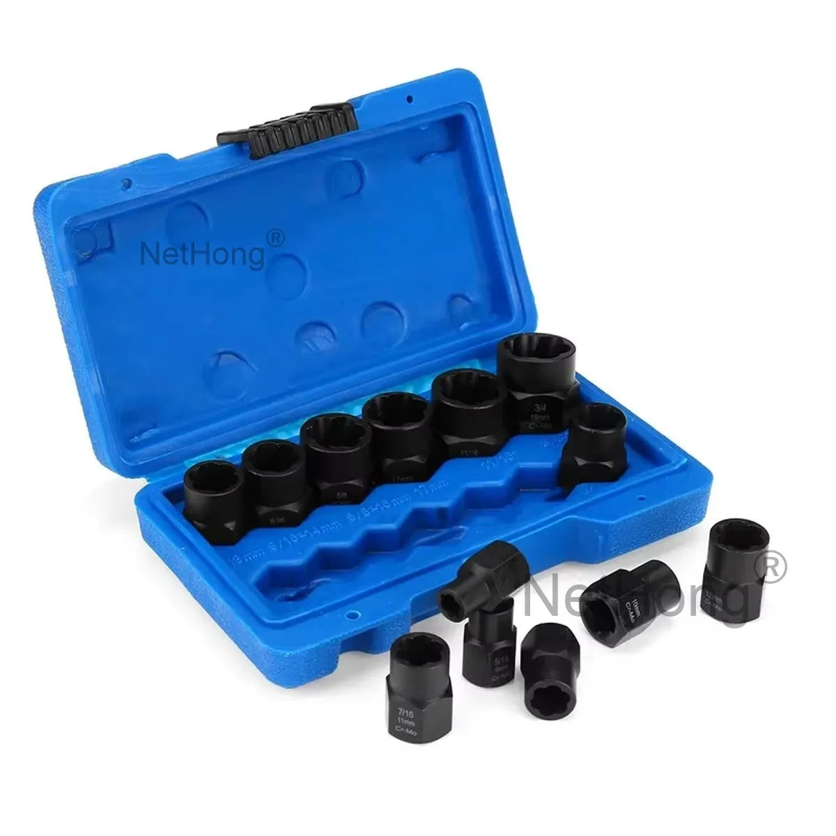 13Pc Locking Wheel Nut Remover Set Stud Bolt Impact Twist Socket Extractor Tool~