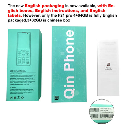 New Qin F21 Pro Smart Touch Screen Phone Wifi +2.8 Inch 3GB + 32GB / 4GB 64GB Bluetooth 5.0 480*640 Global Verison Phone