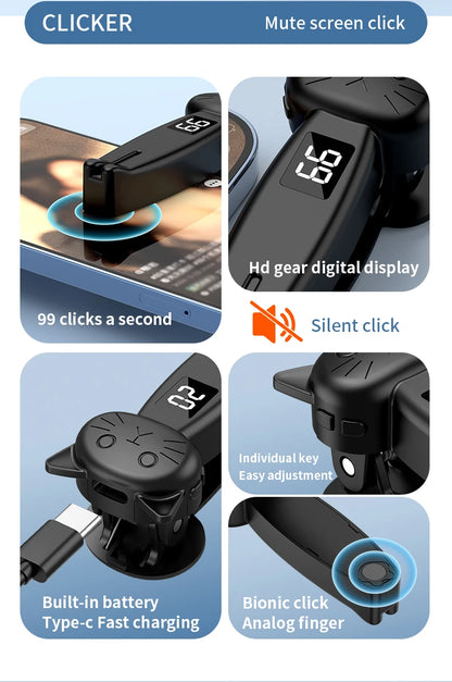 Remote Control Page Turner Bluetooth-Compatible 5.3 Camera Shutter Auto Clicker Phone Screen Tapper Device for Kindle Paperwhite