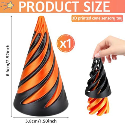 3D Printed Spiral Cone Toys Impossible Pyramid Passthrough Sculpture Pass Through Pyramid Fidget Toy Stress Relief Screw Toys
