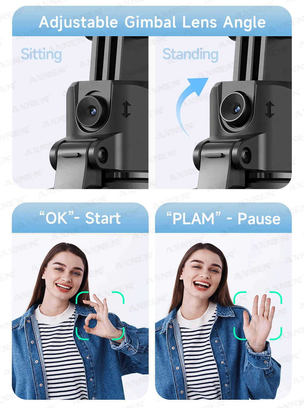C17 Selfie Stick Tripod for Phone AI 360 Rotation Face Tracking Gimbal Stand Smartphone Camera Monopod Holder 1630mm Quadruped