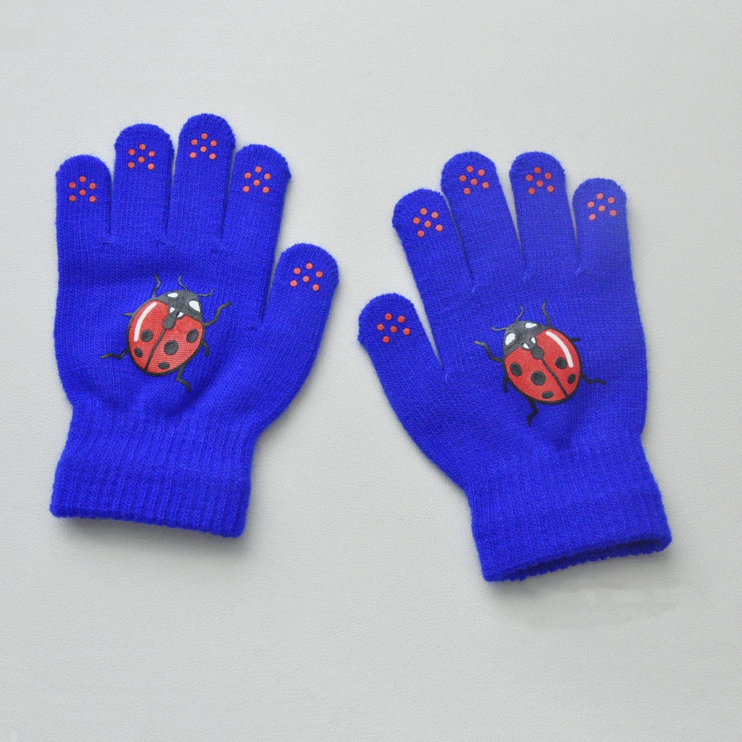 Children Knitted Warm Gloves For 5-12Y Baby Students Winter New Insect Full Finger Mittens Outdoor Cycling Skiing Gloves