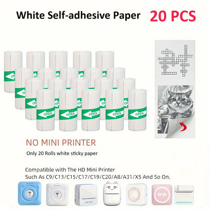 Mini Printer Color Sticker Thermal Paper Label Paper Sticker Photo Papers For PeriPage PAPERANG Poooli 57mm width Photo Printer