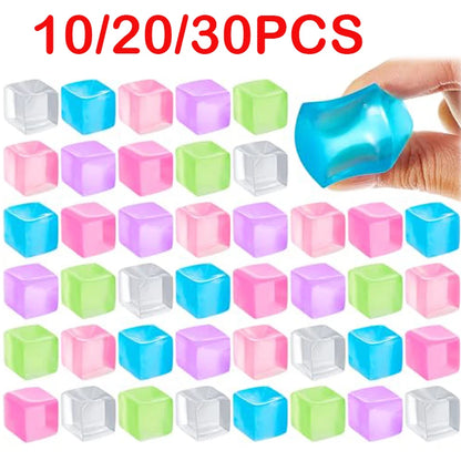 Square Ice Stress Ball Fidget Toys Stress Relief ADHD Autism Sensory Toys Soft Squishy Toys Party Favors Gifts for Kids Adults