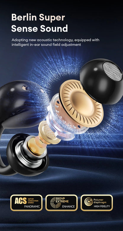 Choice HYUNDAI M100 Open Ear Gaming Earphones Sport Wireless Earbuds TWS Headset Hifi Sound Headphones With Mic For Android IOS
