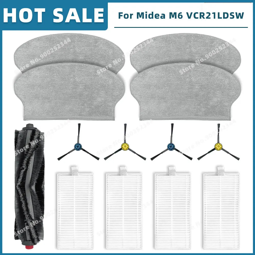 Compatible For Midea M6 VCR21LDSW / Eureka NER600 Replacement Parts Accessories Main Side Brush Filter Mop Cloth