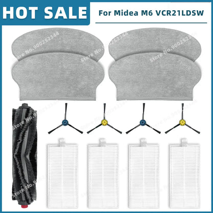 Compatible For Midea M6 VCR21LDSW / Eureka NER600 Replacement Parts Accessories Main Side Brush Filter Mop Cloth