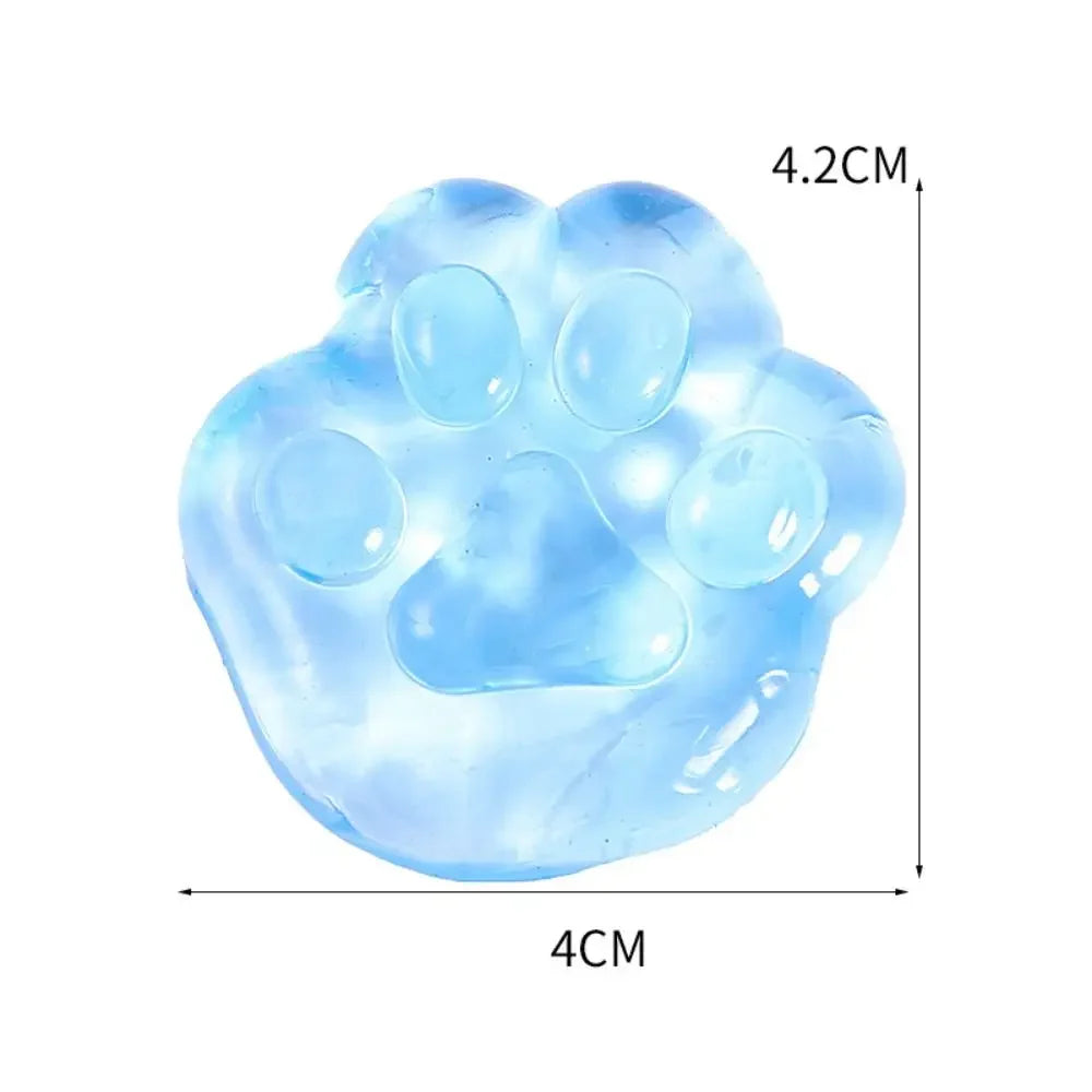 5-10PCS Kawaii Cat Paws Sticky Squeeze Toys Soft Realistic Jelly Glitter Cat Paws Transparent Squeeze Toys Kids Adult Gifts
