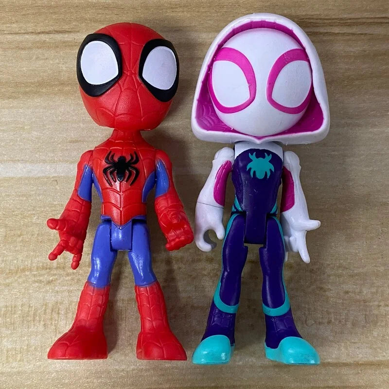 Set Marvel Spiedy & His Amazing Friends Hero Rhino Goblin Ghost Spider Doc Ock Trace- E Model Animated Action Figures Toys Gift
